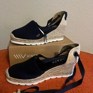Vista Navy Wedge Espadrille